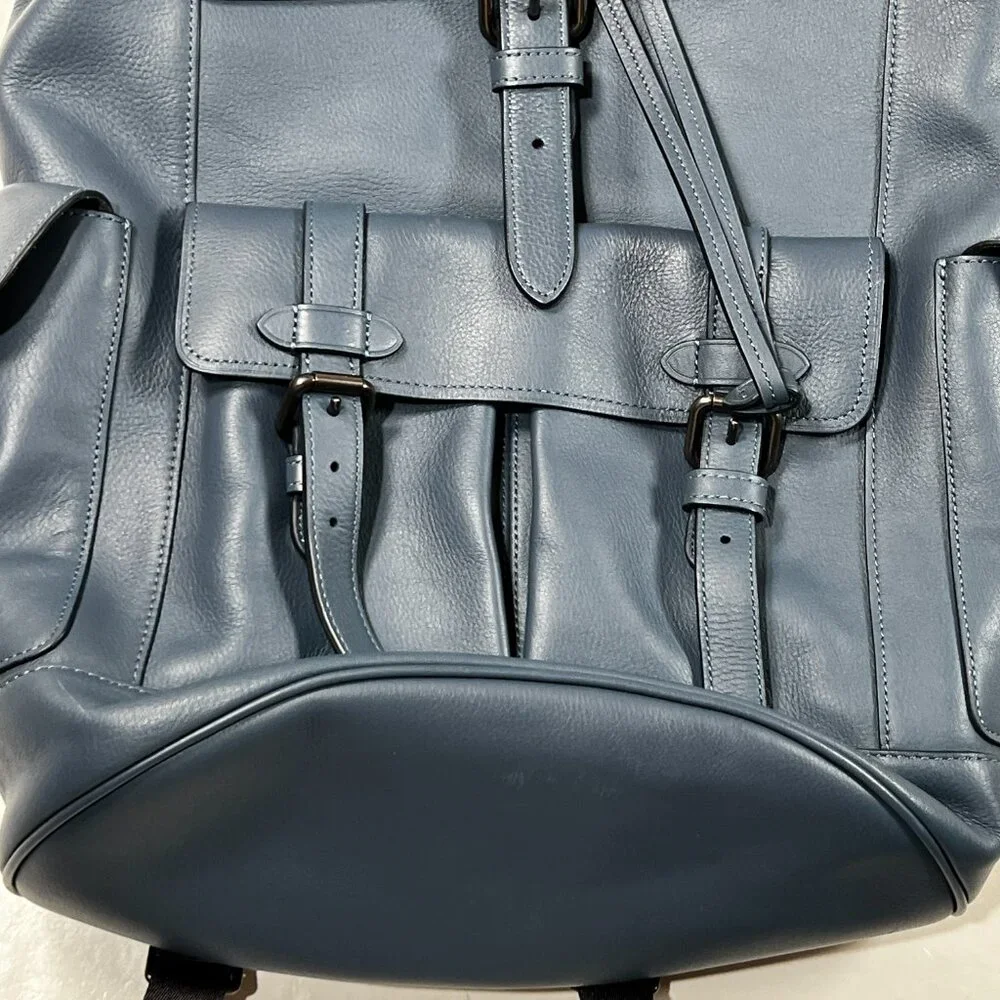 Coach‎ Hudson Leather Backpack Teal Blue Bucket School Work Briefcase Office